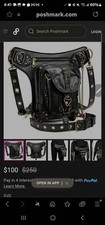 Steampunk Motorcycle Bag Black Leg Thigh Holster Waist Back Side Crossbody Bag