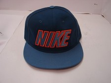 Vintage NOS 1990s Nike Blue Snapback Spellout Hat RARE, Very Hard to Find - NEW