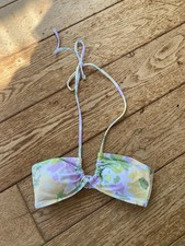 Primark Multicolour Patterned Summer Halter Neck Bikini Top Size 10