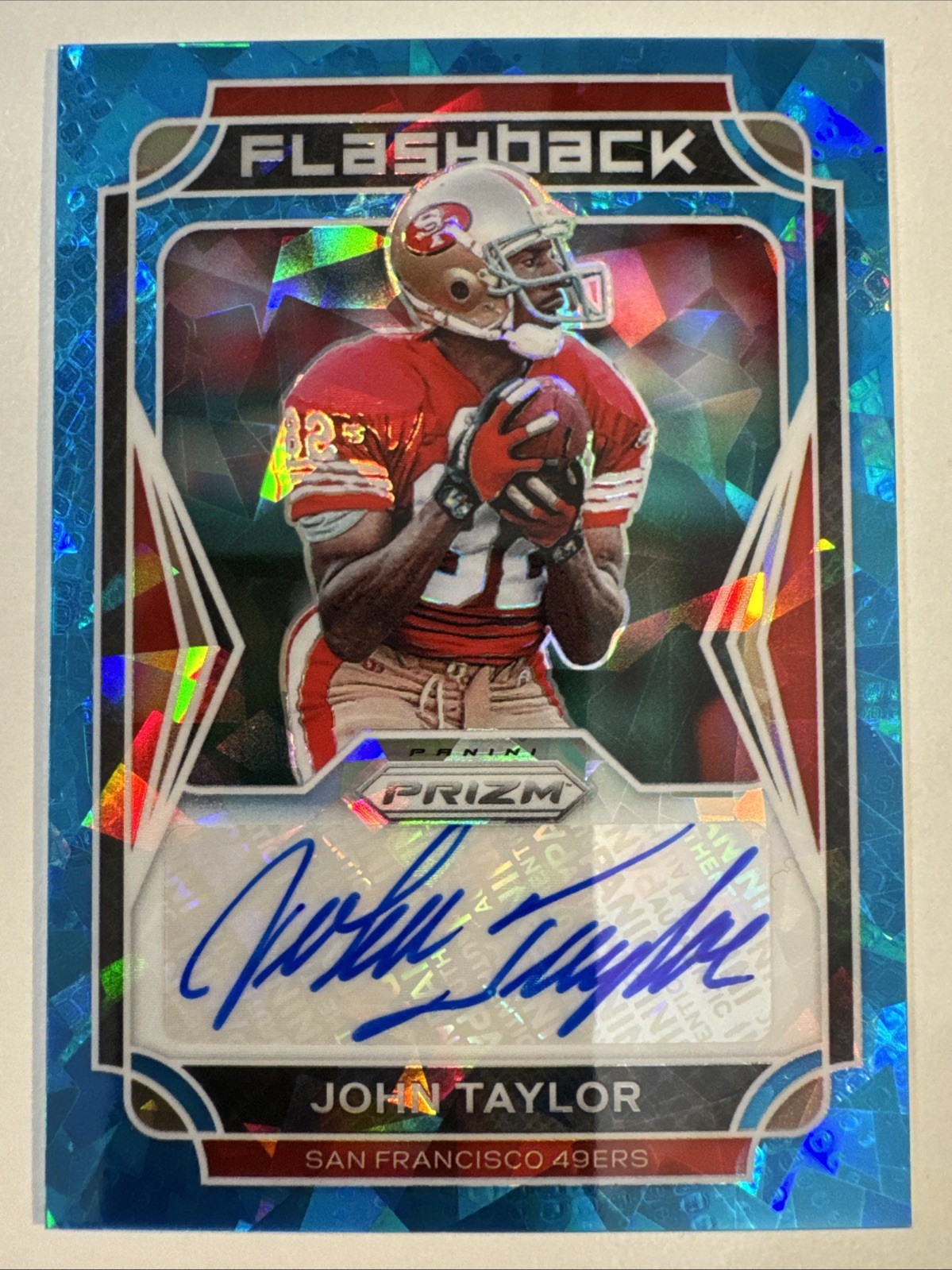 2021 Panini Prizm John Taylor Flashback Auto Autograph Blue Ice #/75 #FA-JT