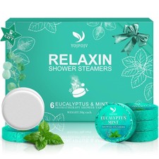 Shower Steamers Aromatherapy 6 Pack - Breathe Easy Relaxation with Eucalyptu...