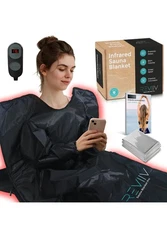 Portable Sauna Blanket with Bonus Cotton Insert Towel - V2.0 Major Upgrades! 