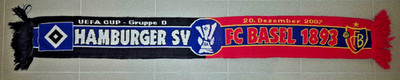 Hamburger SV vs FC Basel 1893 Schal / UEFA Cup Gruppe D 2007 /