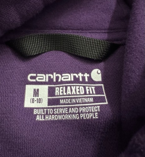 Sudadera con Capucha Carhartt Para Mujer Mediana (8-10) Púrpura Pullover Calce Relajado - Imagen 2 de 5