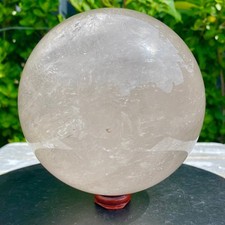 8.35LB Blanco Cristal Transparente Cuarzo Cristal Bola Reiki Reparación