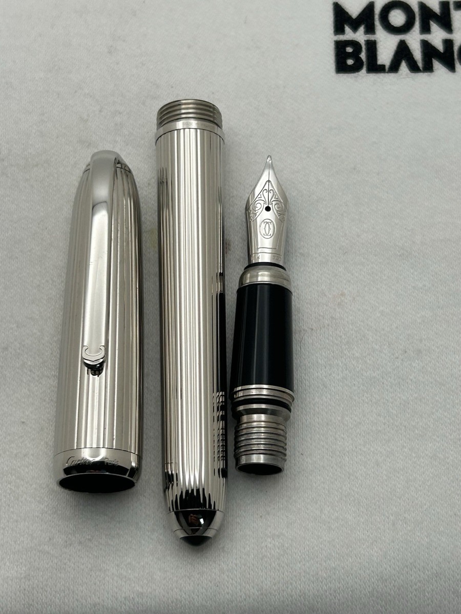 Louis Cartier Gordon Platinum Plated FP, 18K M Nib-Exc. Condition