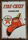 Vintage 1947 Texaco Fire-Chief Gasoline Porcelain Pump Plate Sign 12x18 USA...