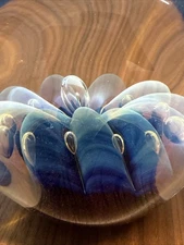 ROBERT EICKHOLT Art Glass PAPERWEIGHT Signed “RSU” Masterpiece  2005 4” bubble