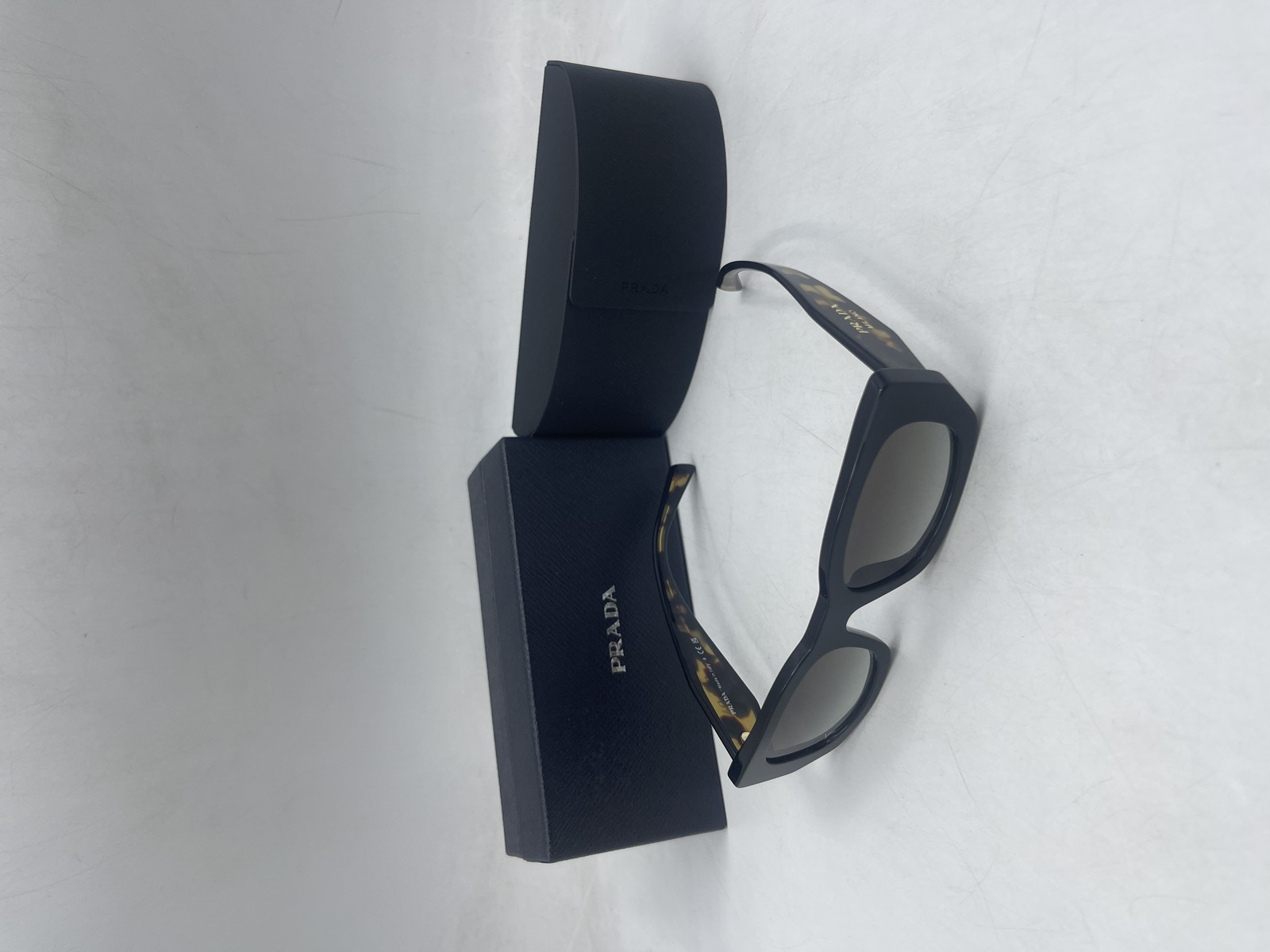 Prada Women's Rectangle Sunglasses in Black Tortoise & Grey Gradient