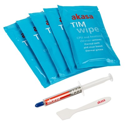3x Akasa TIM Wipe Kit Reinigungstücher + Wärmeleitpaste