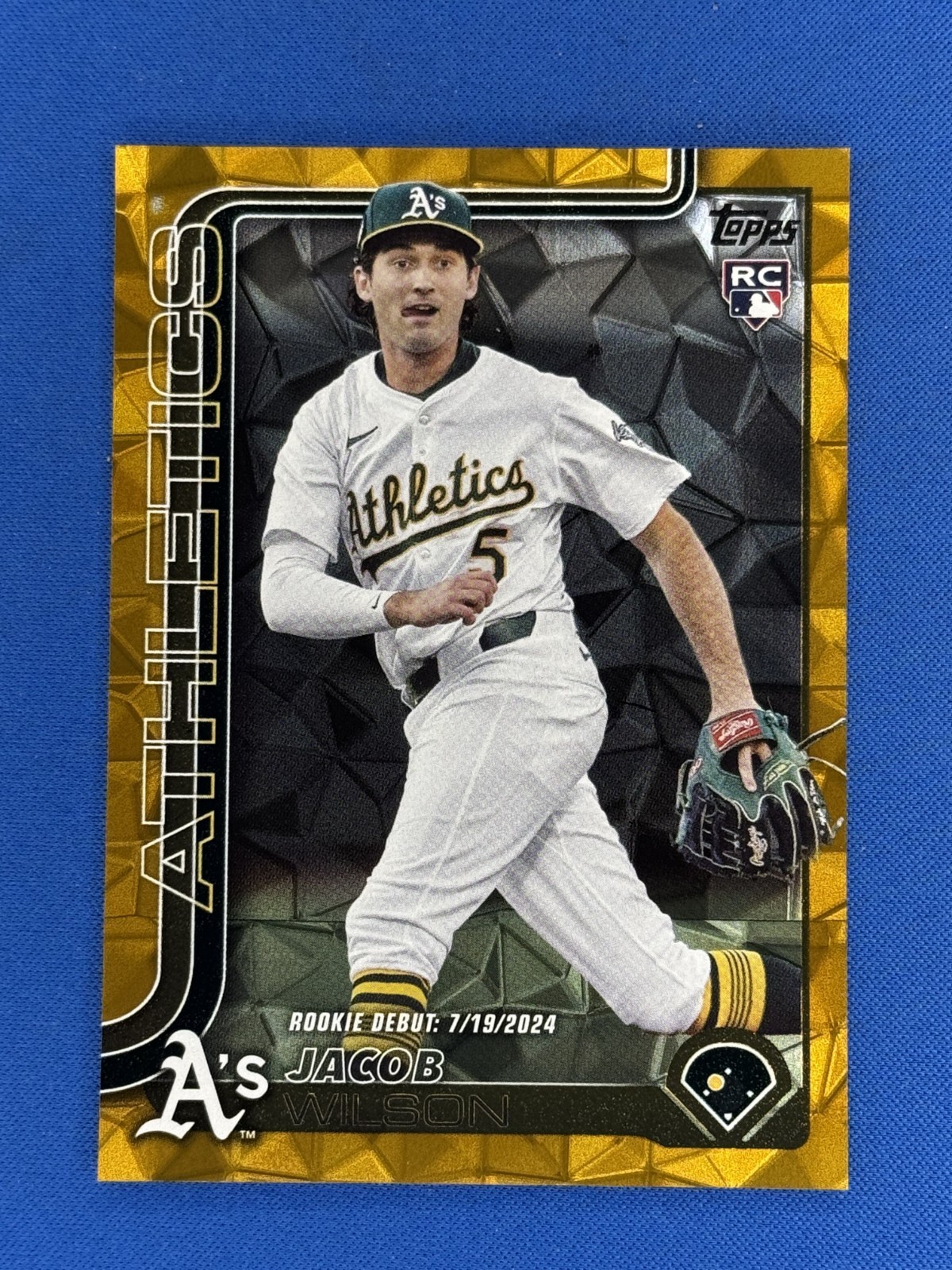 2025 Topps Update #US180 Jacob Wilson Gold Diamante /50 Rookie MLB Debut RC A's