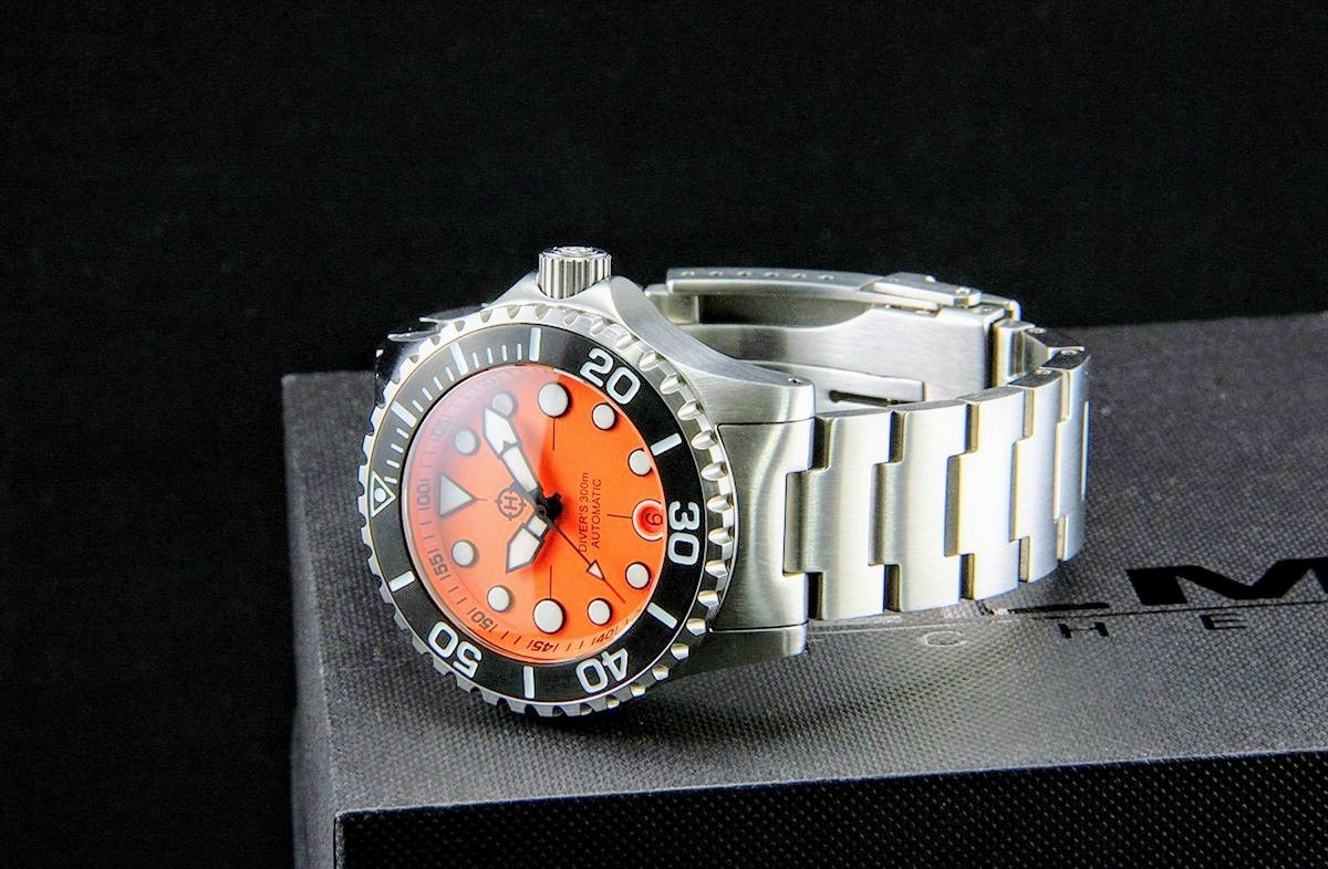 Helm Komodo 03AR4 Automatic Orange, Nylon Strap,  Bracelet, No Waitlist NEW