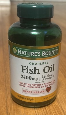 Natures Bounty - Fish Oil - 2400mg / 1200mg Omega - 90 Coated Softgels - 10/2025