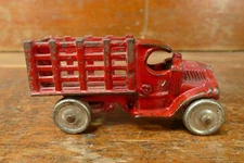 Antique Original AC Williams Cast Iron Mack C Cab Stake Bed Delivery Truck 4.5”