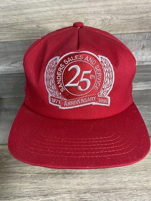 Vintage Sanders Sales Service 25th Anniv Hat Cap Snap Back Red One Size Mens 90s