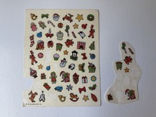 Vintage 1984 HALLMARK Mini Christmas Stickers Clear Skin Stickers Partial Sheet