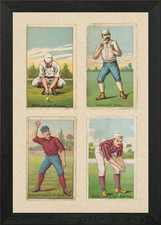Collage of vintage baseball cards,  Framed Wall Art Poster Canvas Print Picture