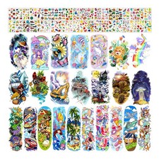 Partywind 66 Sheets Kids Full Half Arm Temporary Tattoos Sleeves, Fake Tatt...