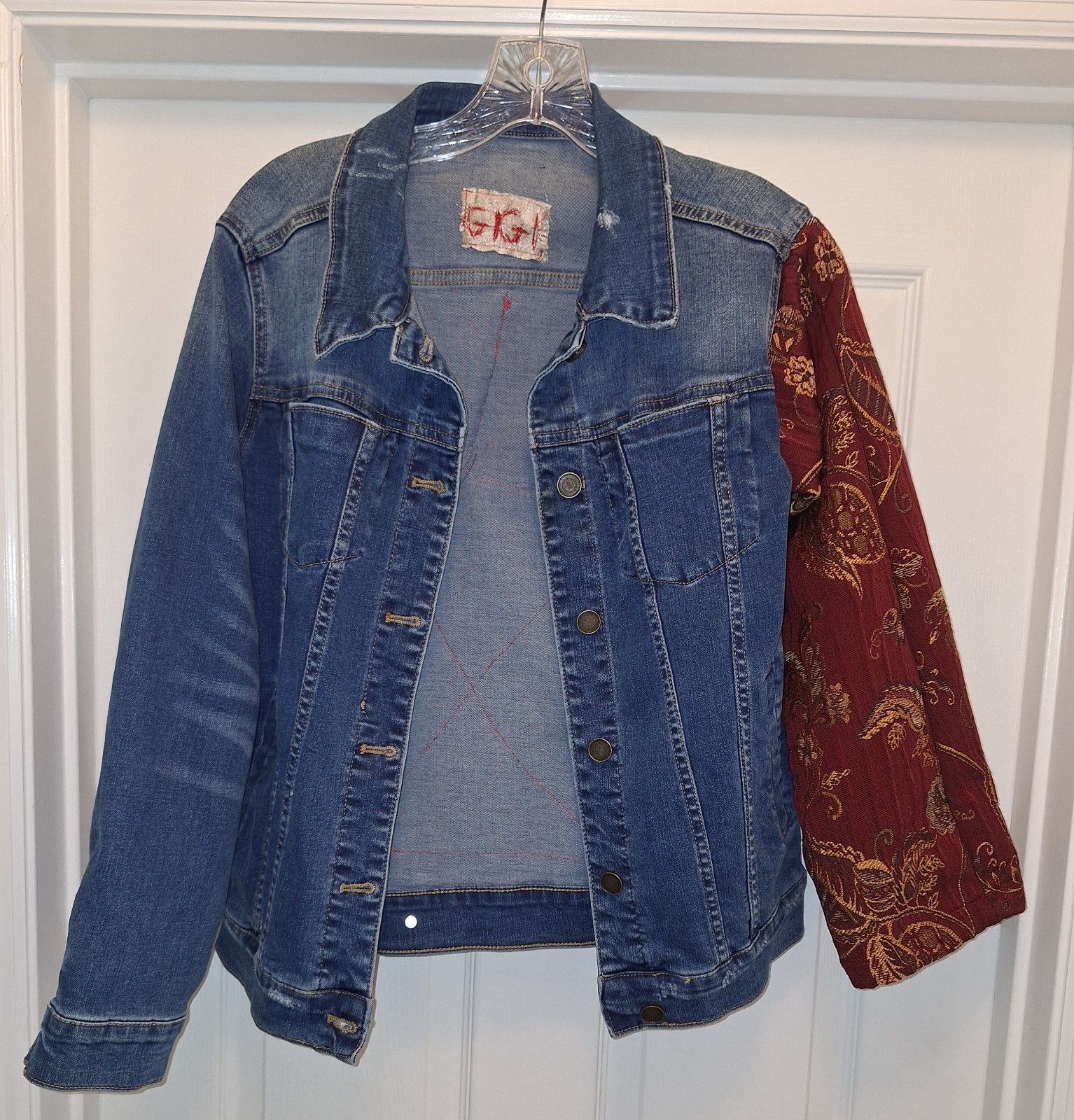 Boho GIGI Denim Jacket Customized Patchwork Tapes… - image 4