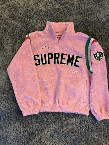 Veste boa pull polaire demi zip arc Supreme 23AW rose taille S