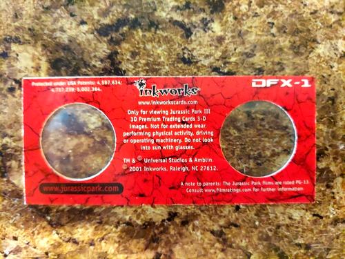 JURASSIC PARK lll COMPLETE TRADING CARD SET 72 CARDS 3D VIEWER PROMOS & WRAPPER - Picture 7 of 8