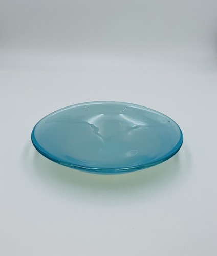 Vintage 1960s Large Seguso Murano Turquoise Alabastro Handblown Oval Glass Bowl - Picture 5 of 5