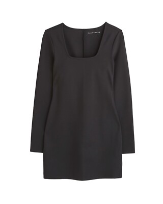 knee length dresses for ladies Jersey Short Dress | Black Shift Dress with Sleeves