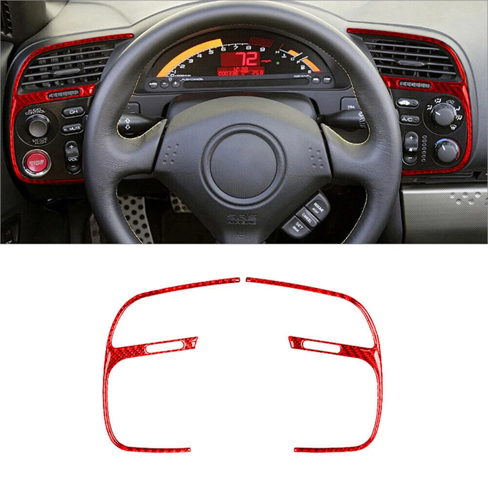 Kit interior completo de fibra de carbono rojo para Honda S2000 2004-09 cubierta de panel moldura 24* Foto 2 de 4
