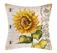 Sunflower And Bee Pillow Cover