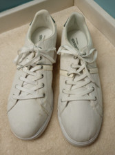 New Lands' End Canvas Women's Canvas Sneakers Off White 452069 Size 10B Lace Up