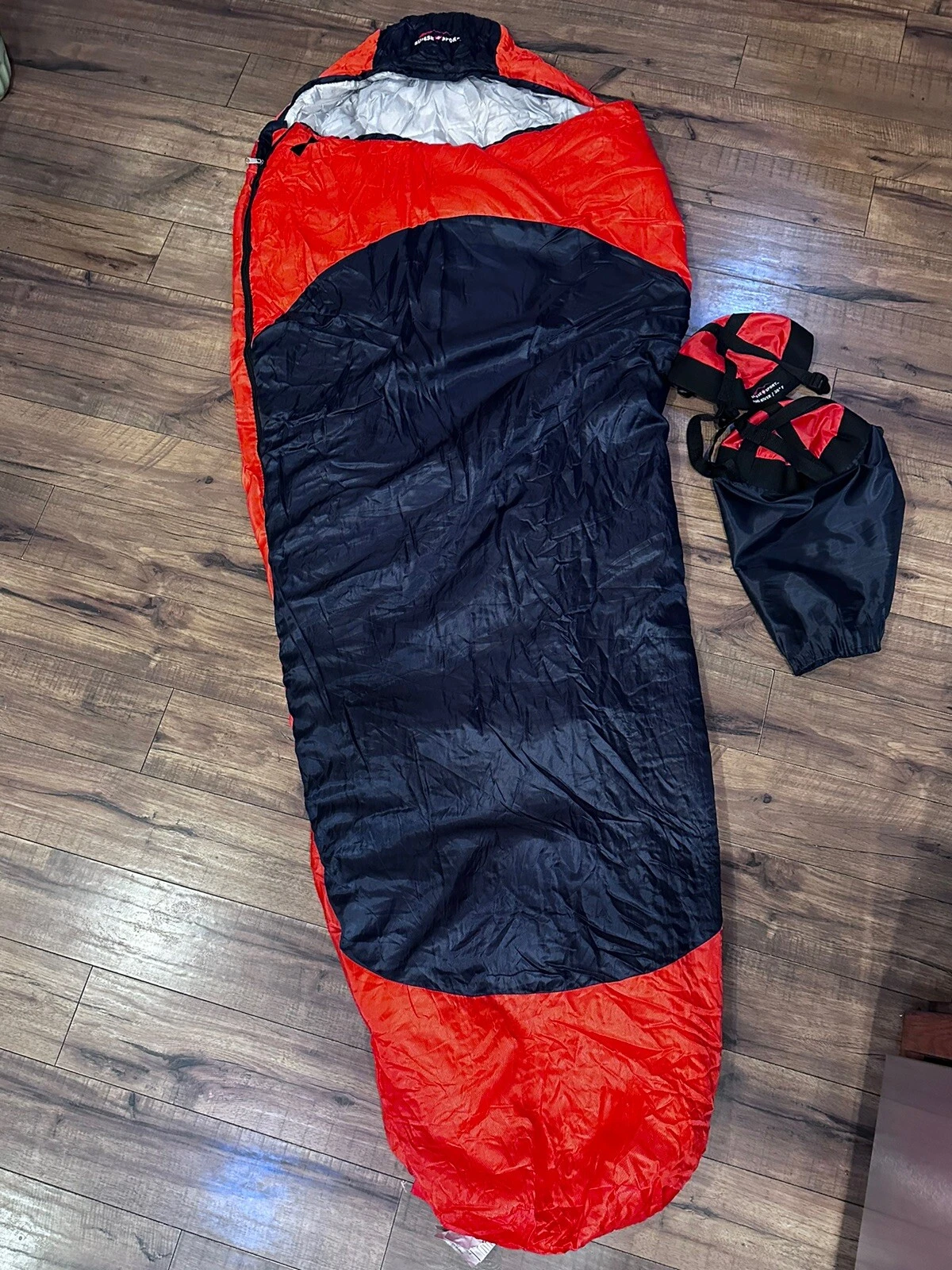 Rare New Suisse Sport Pine River 30’F Mummy Bag 84" sleeping Exxel Outdoors red