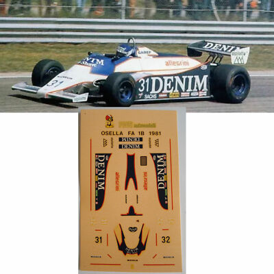Aufkleber Decals Slot 1/43 f1 GP OSELLA FA 1/B 1981 GABBIANI-JARIER