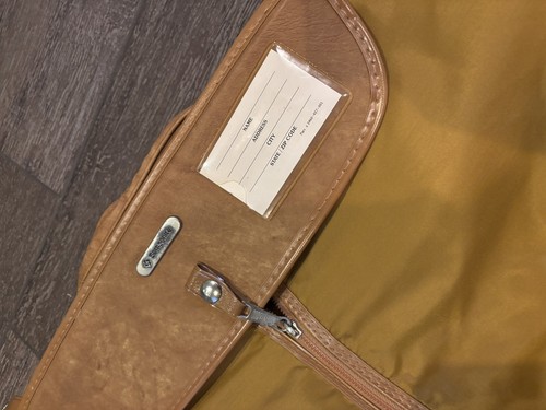 Vintage Samsonite Brown Leather Bi-Fold Hanging Garment Travel Bag Luggage - Picture 9 of 11