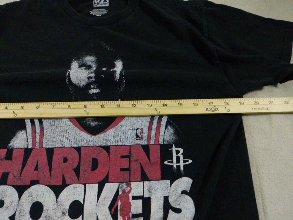 Camisa Houston Rockets Mediana James Harden Delgada Baloncesto Negra Majestuosa Para Hombres Foto 4 de 4