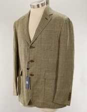 POLO RALPH LAUREN Beige GLEN PLAID Linen Twill Sport Coat Jacket 42 NWT