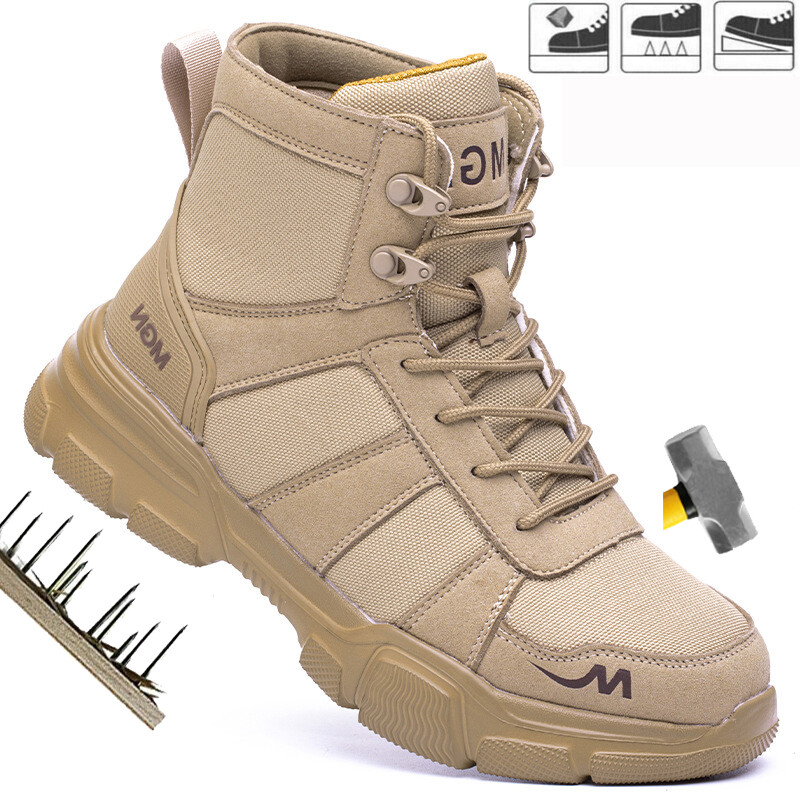 Men's Work Shoes Steel Toe Safety Shoes Puncture Proof Safety Work