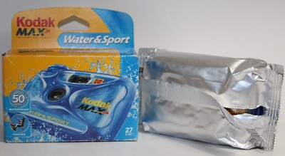Kodak Max Disposable Camera Water 27 Exposures EXPIRED 2005 Open Box *Y2K TREND*