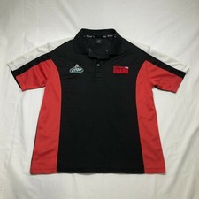 Dale Earnhardt Jr Polo Shirt Mens L NASCAR Black Red White Kenrick Motorsports