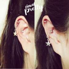 16g 20g Star conch chain earring, conch hoop earring, helix earring jewelry 1pc