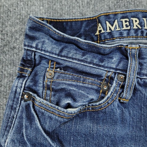 American Eagle Jeans Boy's Size 26 Blue Straight Denim Dark Wash Pockets Youth - Picture 3 of 15