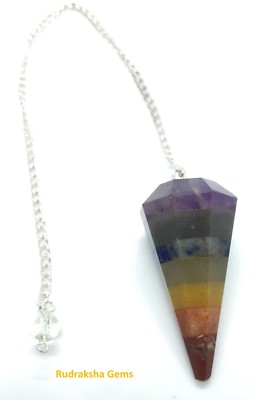 7 Chakra Stein Einfache Kette Pendel REIKI GELADEN Kristallspitze OM YOGA