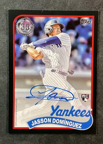 Jasson Dominguez Auto Black /199 2024 Topps #88BAU-JD0 RC 1989 Topps 35 Yankees