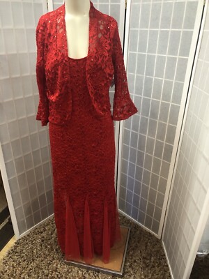 Candalite, Dress, Parties/cocktails,Red,With Jacket,Lace,Mother Of  Bride,SizeM.: | eBay