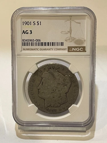1901-S  MORGAN SILVER DOLLAR - AG-3 - NGC