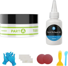 NADAMOO Tub and Tile Repair Kit White Tile Shower Repair Kit for Fiberglass Porc