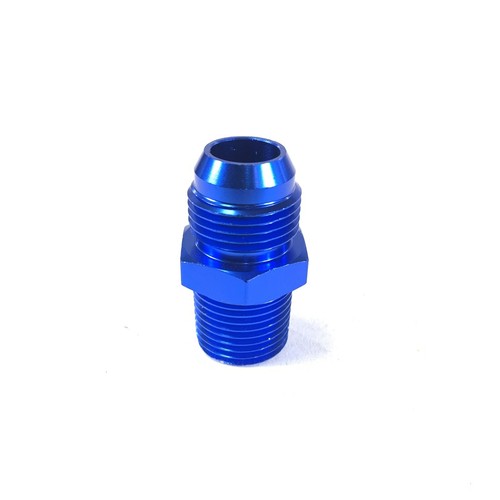 Aluminum Fitting Adapter 10AN Male end to 1/2NPT Male end Flare Straight Blue - Picture 12 of 12