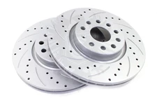New VW Mk5 Mk6 Golf Jetta 312mm Front Eurospec Drilled Slotted Brake Disc Rotors