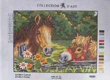 Collection d'Art needlepoint canvas 9 x 12" Horses