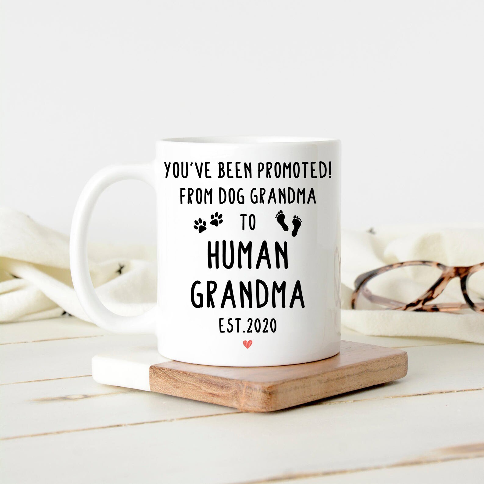 New Grandma Mug New Grandma Gift Promoted From Dog Grandma To Human Grandma