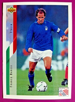 FRANCO BARESI,ITALY-N.120-WORLDCUP USA 94 COLLECTIBLE CARD DELLA UPPER D.E.C.K.